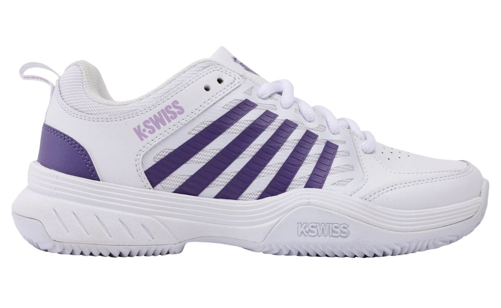 Женские Кроссовки теннисные K-Swiss Court Express 2 Clay - white/purple haze/neon lavender