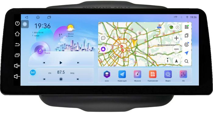 Магнитола для Jeep Renegade 2014-2021 - FarCar монитор 12.3" 2K QLED на Android 14, Быстрая, CarPlay, 4G SIM-слот
