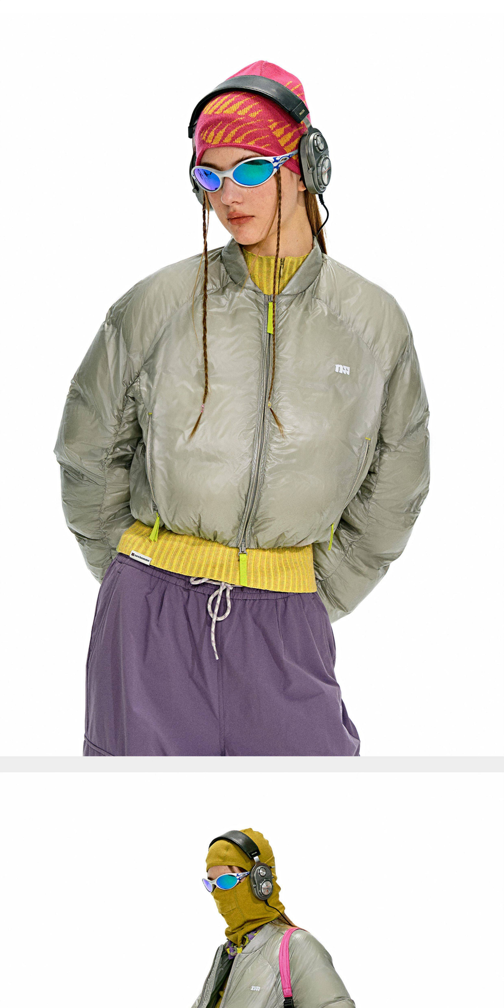 WMNS Куртка Nothomme Monterest 800 Fill Cropped серый