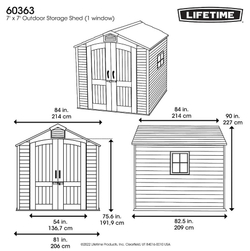 Пластиковый хозблок LifeTime WoodLook 7x7