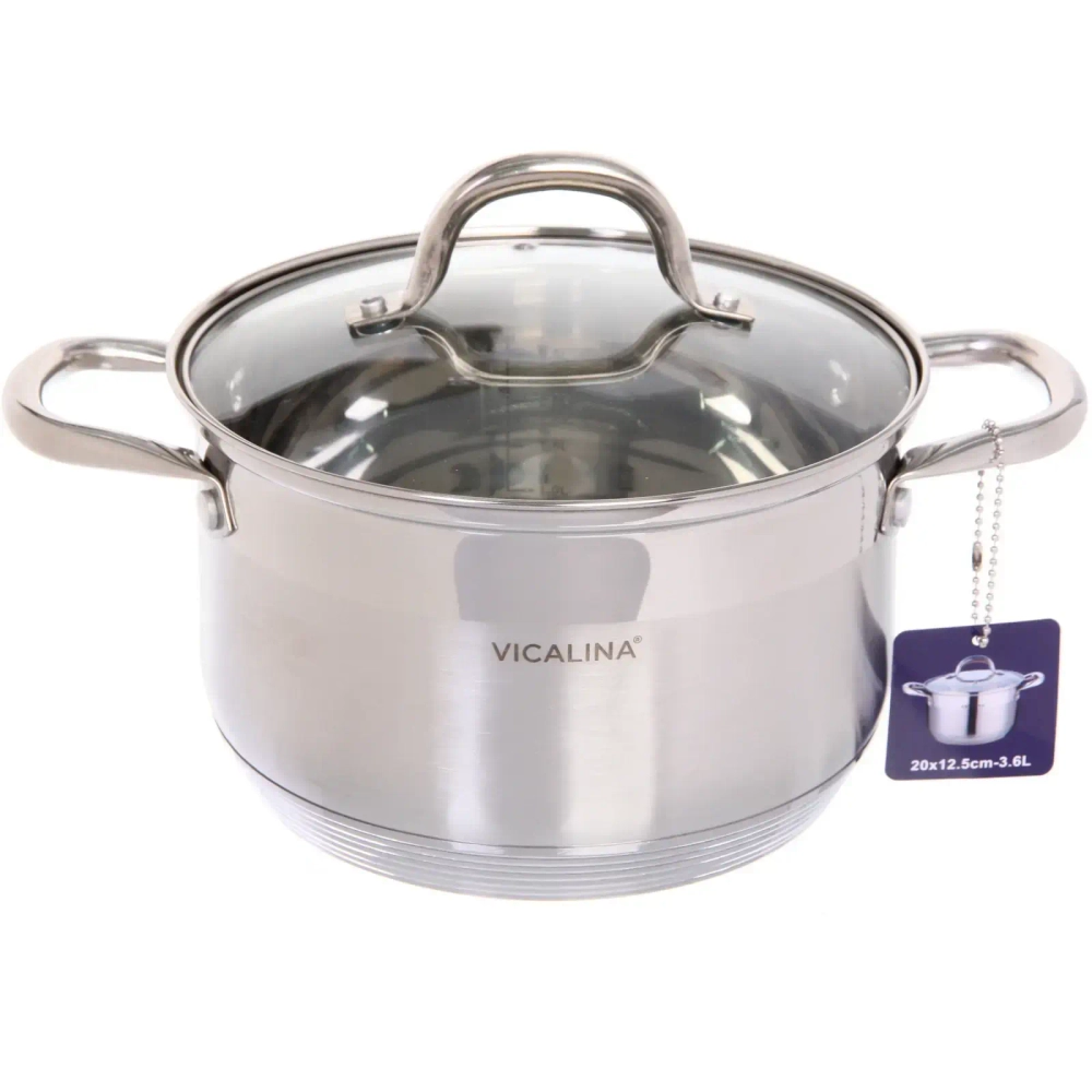 Кастрюля из нержавеющей стали VICALINA 3,7л, индукция, VL-1074