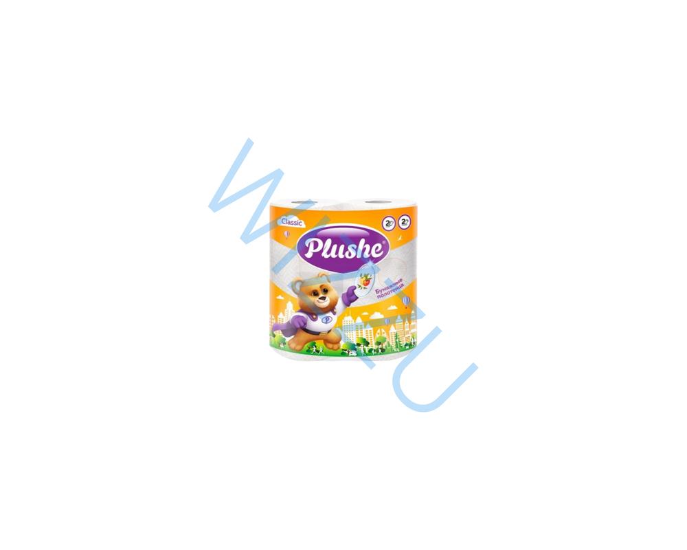 Полотенце Бумажное Plushe Delicate, 1 рулон* 25 метров, 3 слоя, белый, 1/2 листа *18 шт в упак