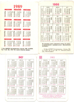 Календарики карманные 30 штук Госстрах, страхование СССР. 1974-1989 гг.