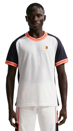 Мужская теннисная футболка Nike Court Heritage Tennis - sail/dark obsidian