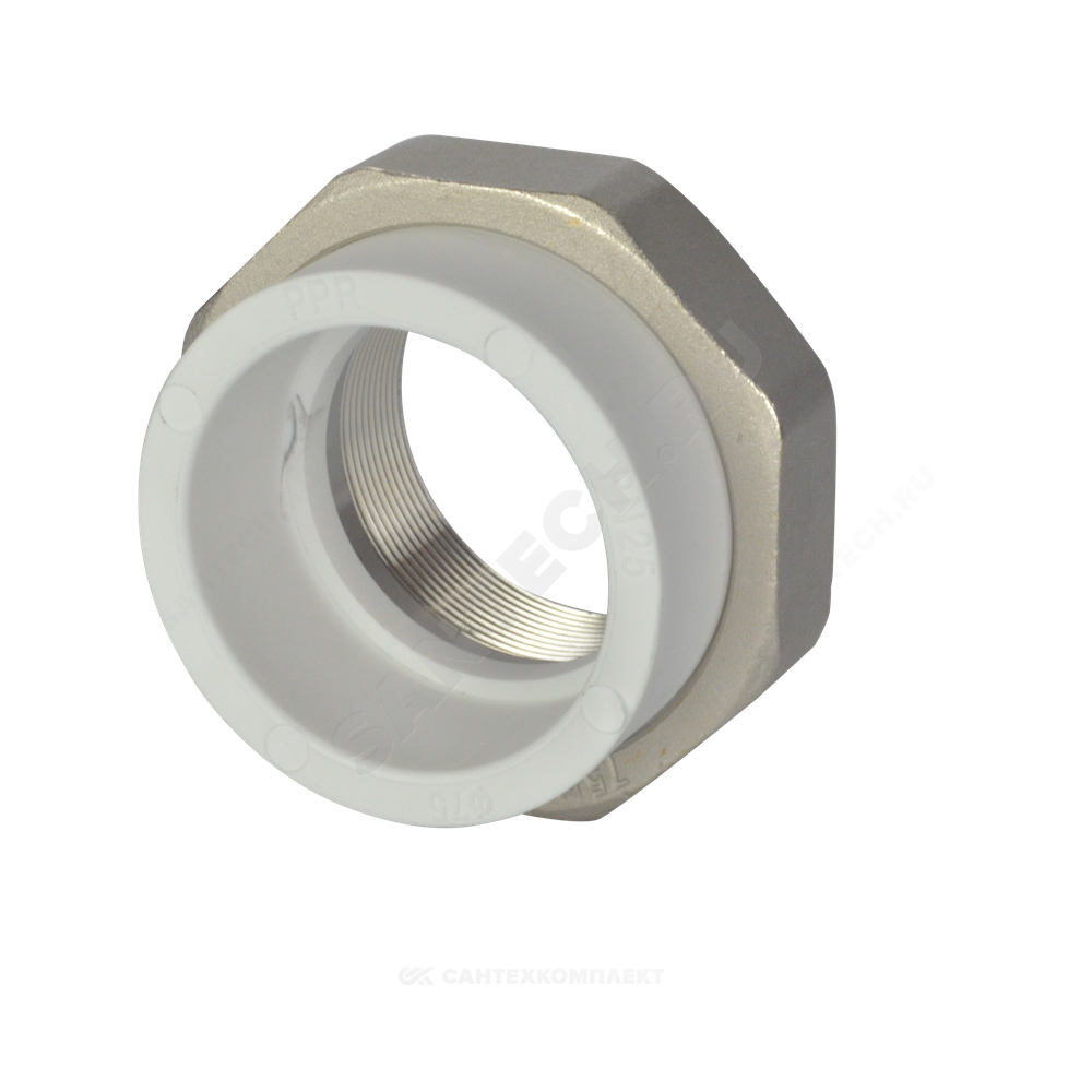 Муфта PP-R комбинированная разъемная белая Дн 75х2 1/2" ВР VALFEX 11155212