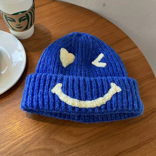 Теплая шапка "Hat Smile", синяя