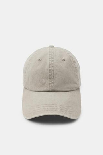 ZARA ОДНОТОННАЯ КЕПКА ИЗ САРЖИ, СВЕТЛО-СЕРЫЙ