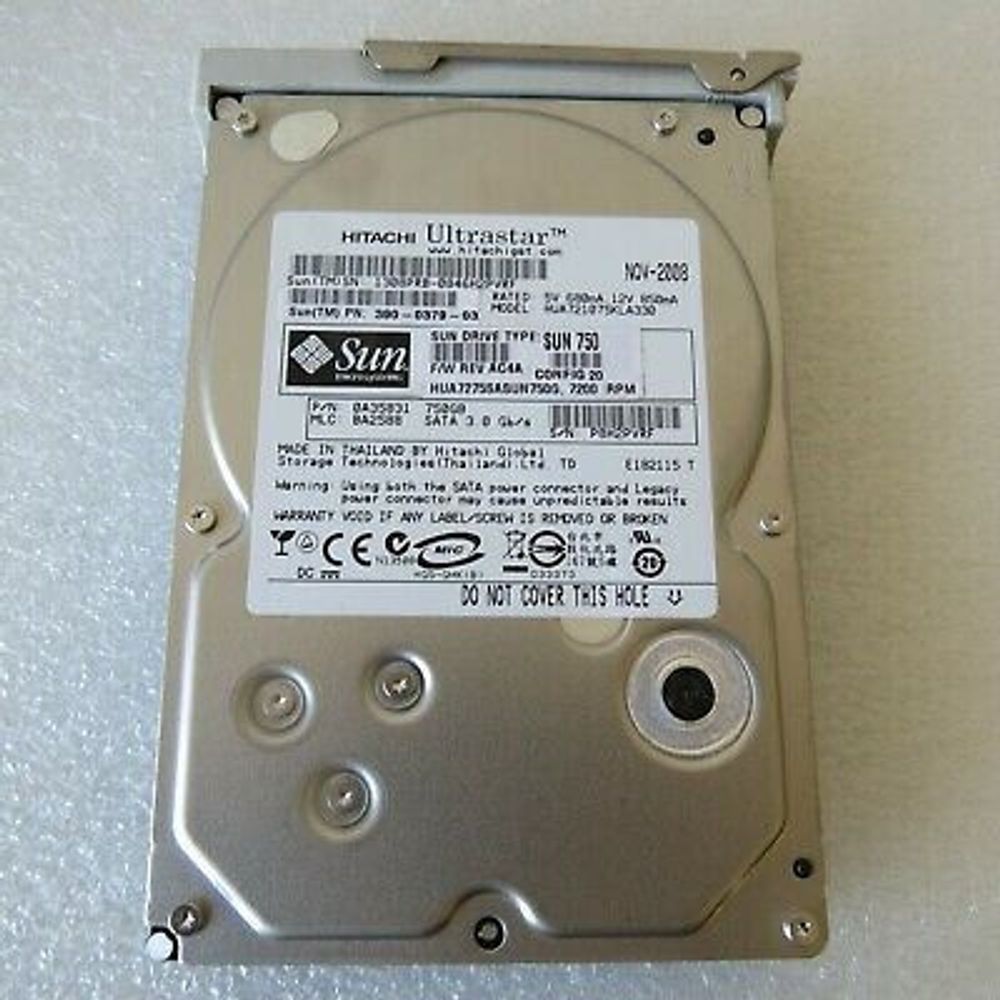 Жесткий диск Hitachi SUN 750GB SATA 7.2k Hard Disk Drive 390-0379-04