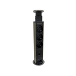 Выдвижная розетка HAFELE 105S вертикальная, 3 розетки и 2 USB, d 60 мм, сталь/черная