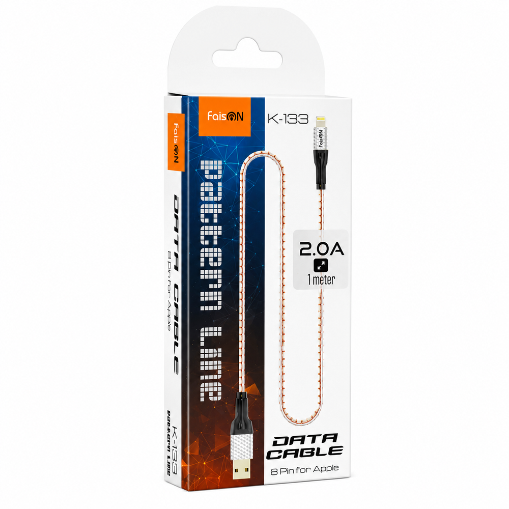 Кабель Lightning - USB-A Faison K-133, 1 м (Техпак)