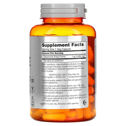 NOW Foods L-Glutamine 1000 mg 120 veg capsules , Глютамин