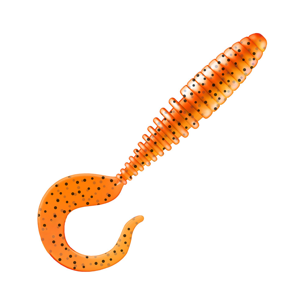 Приманка ZUB-TWIST  90мм(3,5")-5шт, (цвет 250) морковный с блестками