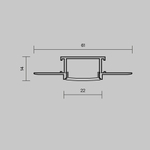 Рассеиватель для профиля 61x14 (Чёрный, 2 м), ALM-6114-B-DF-2M 642014 . TM Maytoni
