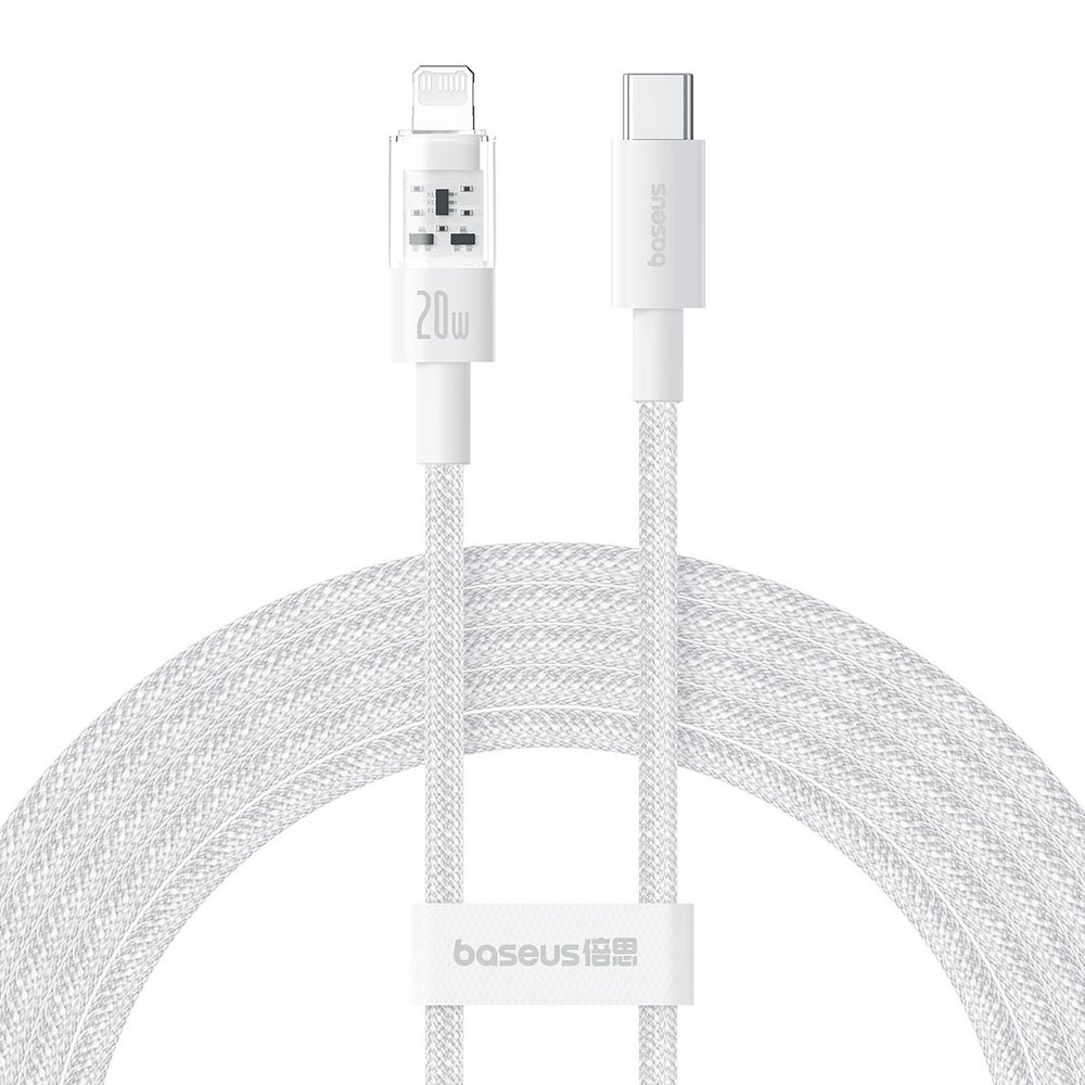 USB-C - Lightning Кабель Baseus Gem Charging+Data 20W 2m - Moon White