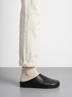 mule black leather
