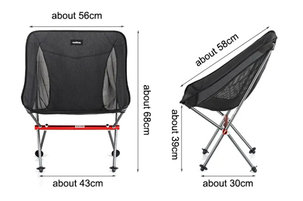 Кресло туристическое Naturehike YL05 складное, серое, до 150 кг