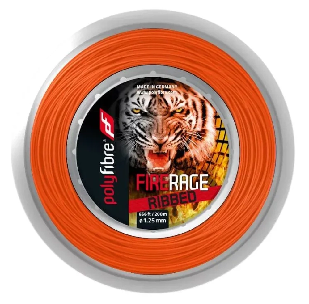 Струны теннисные Polyfibre Fire Rage Ribbed (200 m)