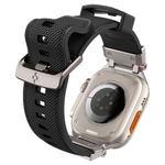 Ремешок Spigen DURAPRO ARMOR APPLE WATCH 4 / 5 / 6 / 7 / 8 / SE / ULTRA (42 / 44 / 45 / 49 MM) BLACK (двухслойный ремешок за счёт использования двух материалов нейлона и ТПУ; металлические соединители)