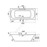 Ванна акриловая Корсика 180х80см без ножек Santek 1.WH11.1.981