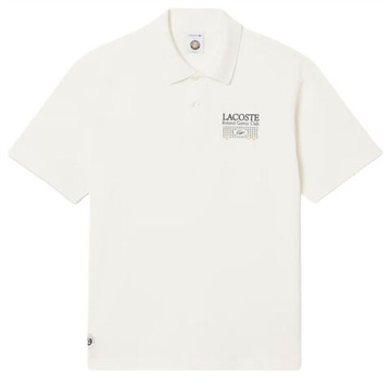 Мужское теннисное поло Lacoste Roland-Garros Edition Petit Pique - white