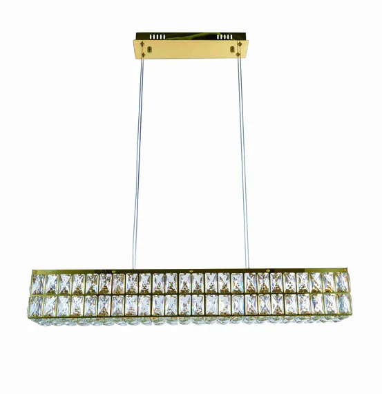 Люстра подвесная светодиодная NewRgy 2787E/32W GOLD+CLEAR, 32 Вт, золотая и прозрачная