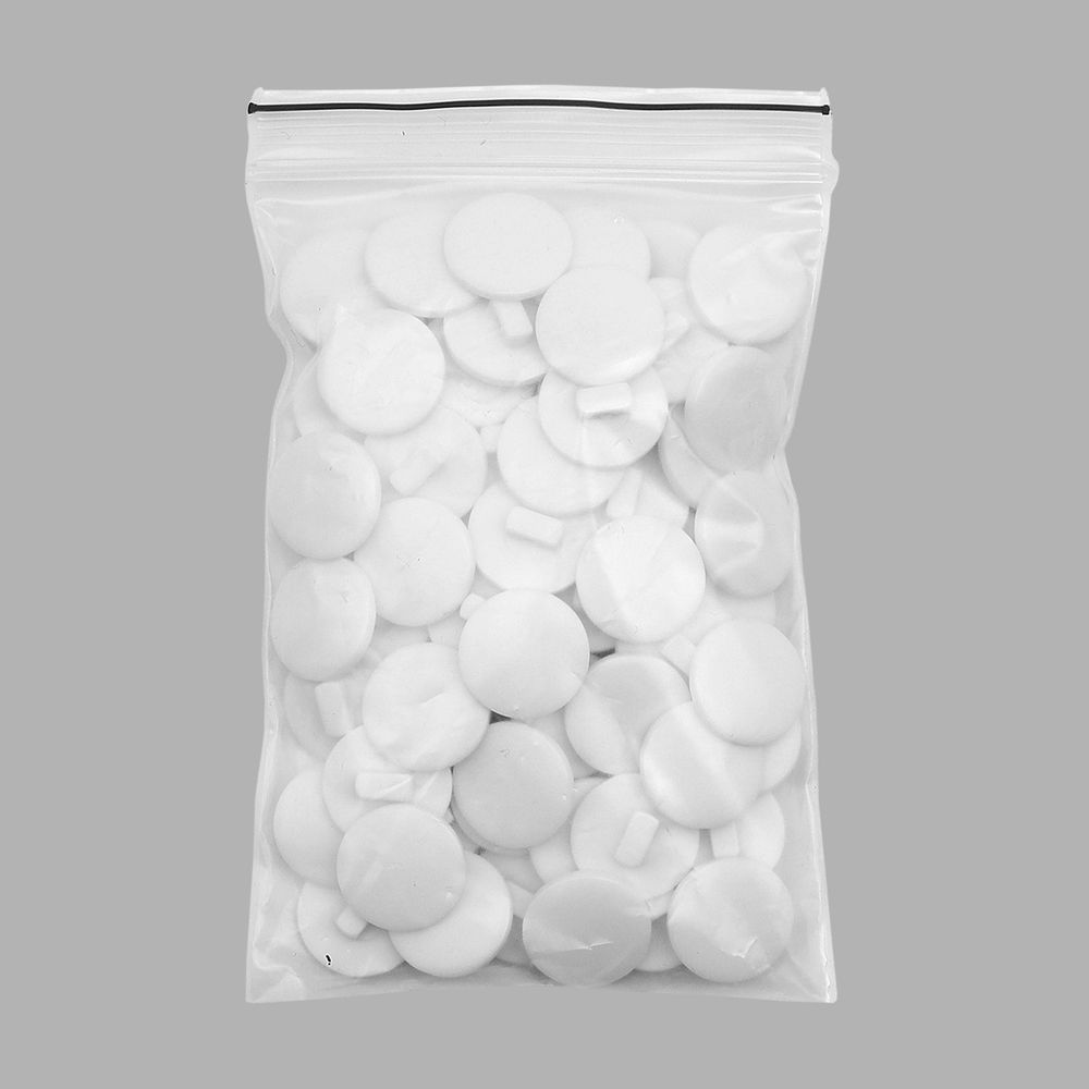 Пуговицы на ножке 24L=15 мм, пластик (White (белый)), NE68, 72 шт