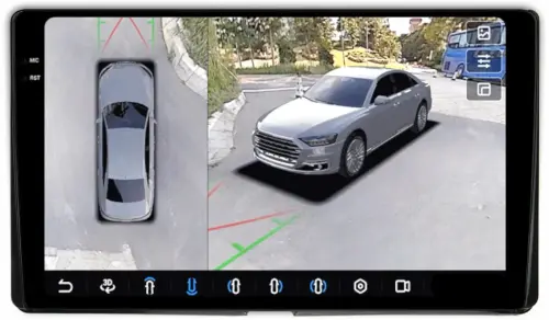 Магнитола для Toyota Sienna 3 2014-2020 - FarCar BX9-360-9532 монитор 9.5" 2K QLED на Android 13, Быстрая, CarPlay, 4G SIM-слот, 4 камеры в комплекте