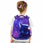 Ранец BRAUBERG PREMIUM, 2 отделения, с брелоком, "Anime cat", 38х29х16 см, 272017