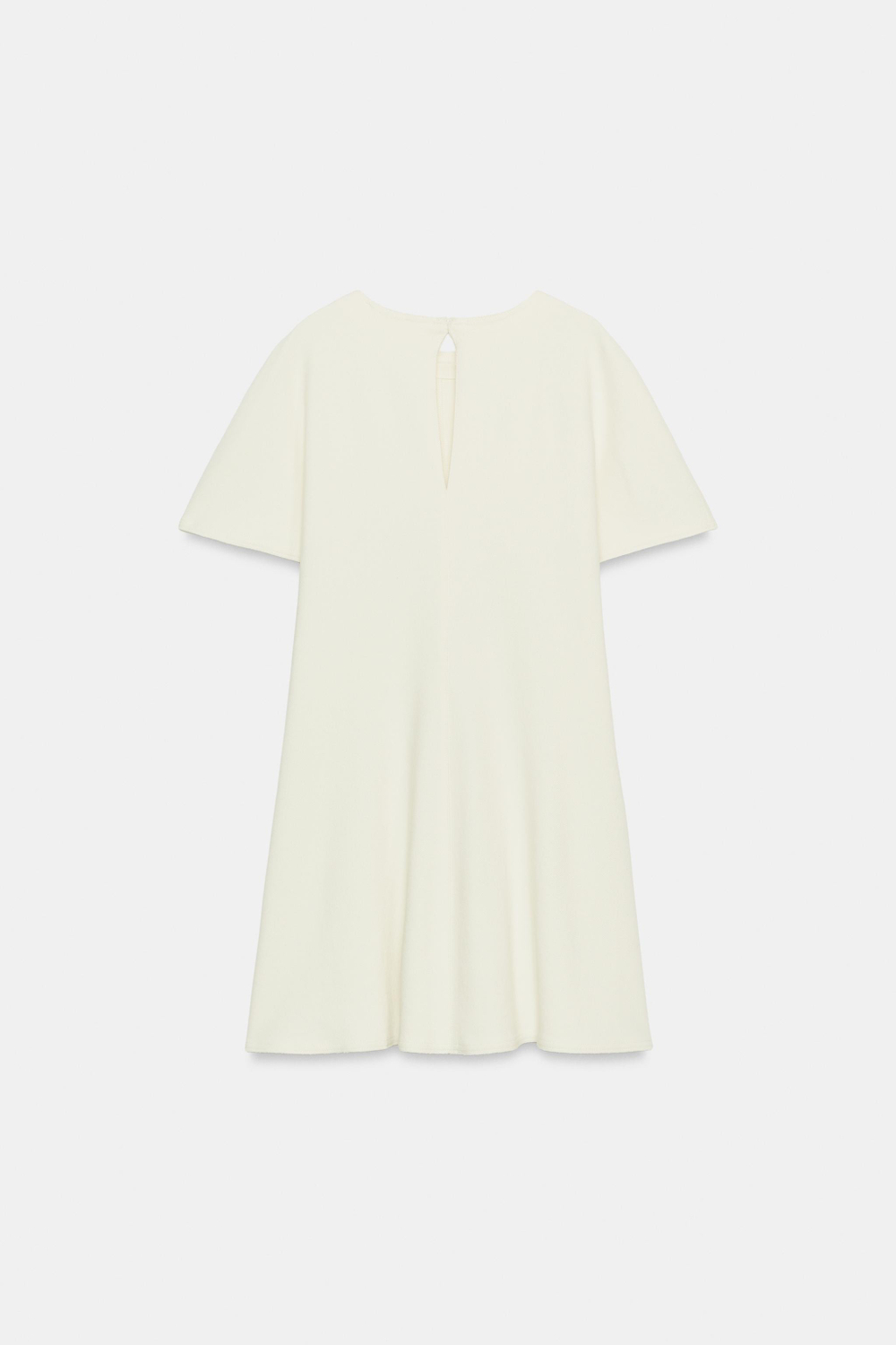 ZARA ОБЪЕМНОЕ МИНИ-ПЛАТЬЕ SOFT, ЭКРЮ