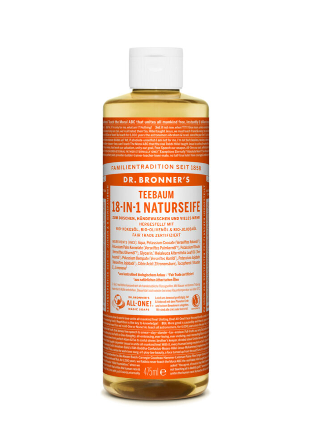 Натуральное мыло 18 в 1 с маслом чайного дерева Dr. Bronner’s, 475 мл