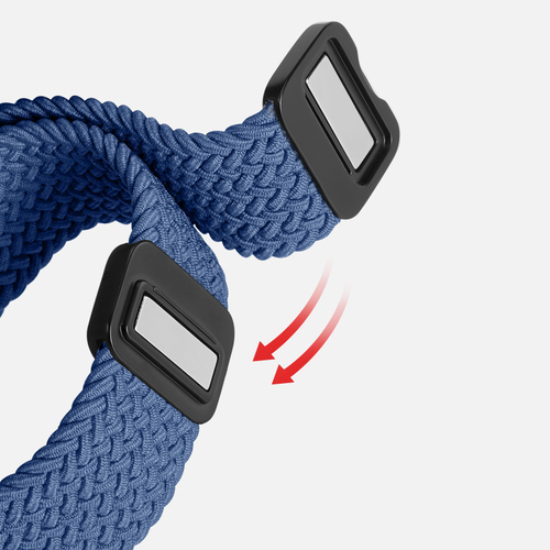 Эластичный ремешок синего цвета (Storm Blue) от Dux Ducis для смарт часов Samsung Galaxy Watch 45 и 46мм (размер крепления 22мм), серия Strap (Mixture Pro Series)