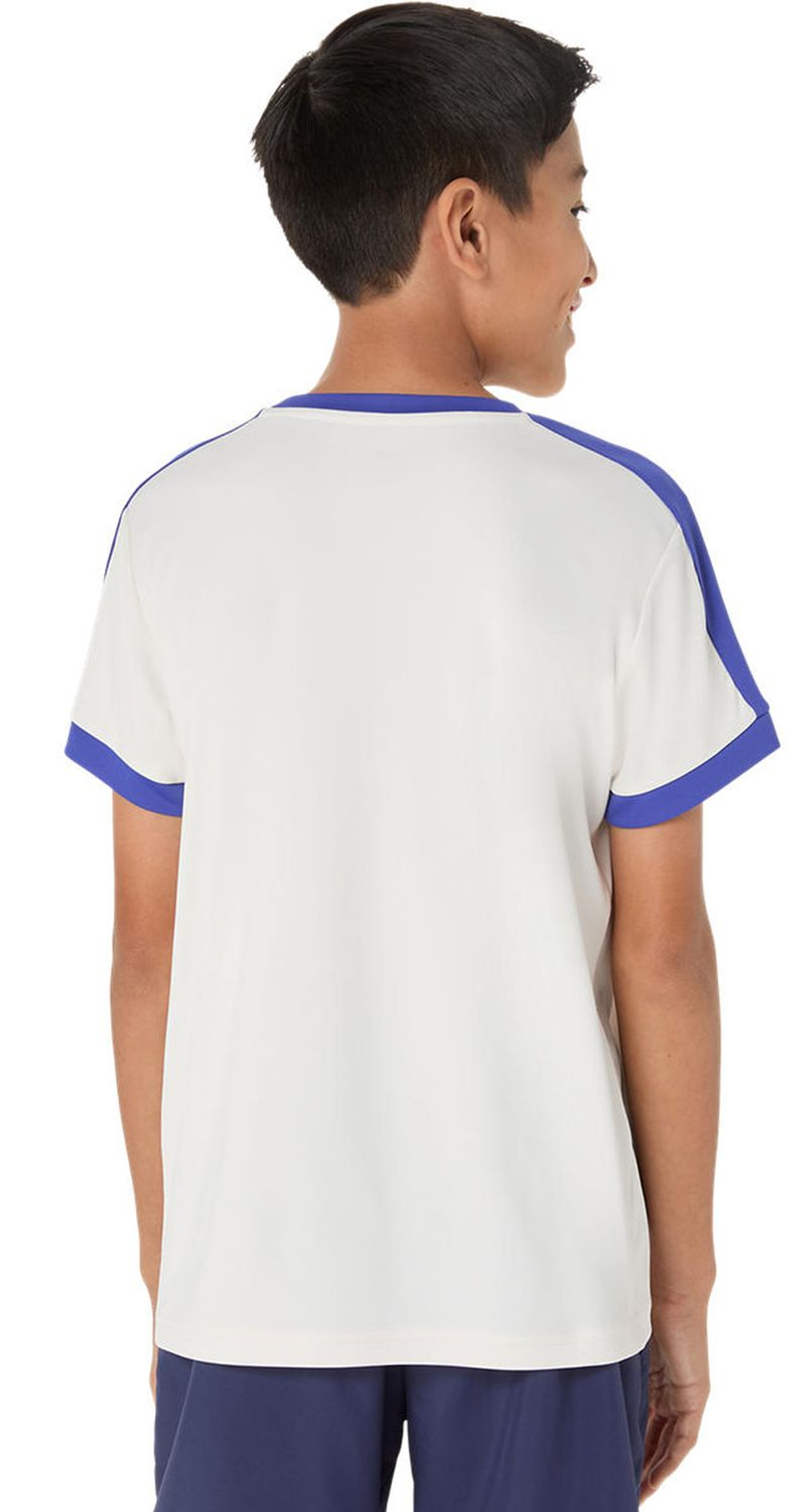 Детская теннисная футболка Asics Boys Tennis Short Sleeve - cream/dark cobalt