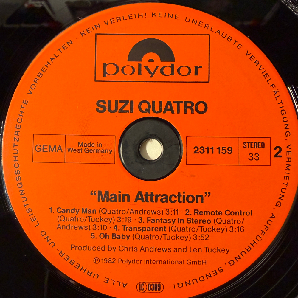 Suzi Quatro ‎– Main Attraction (Германия 1982г.)