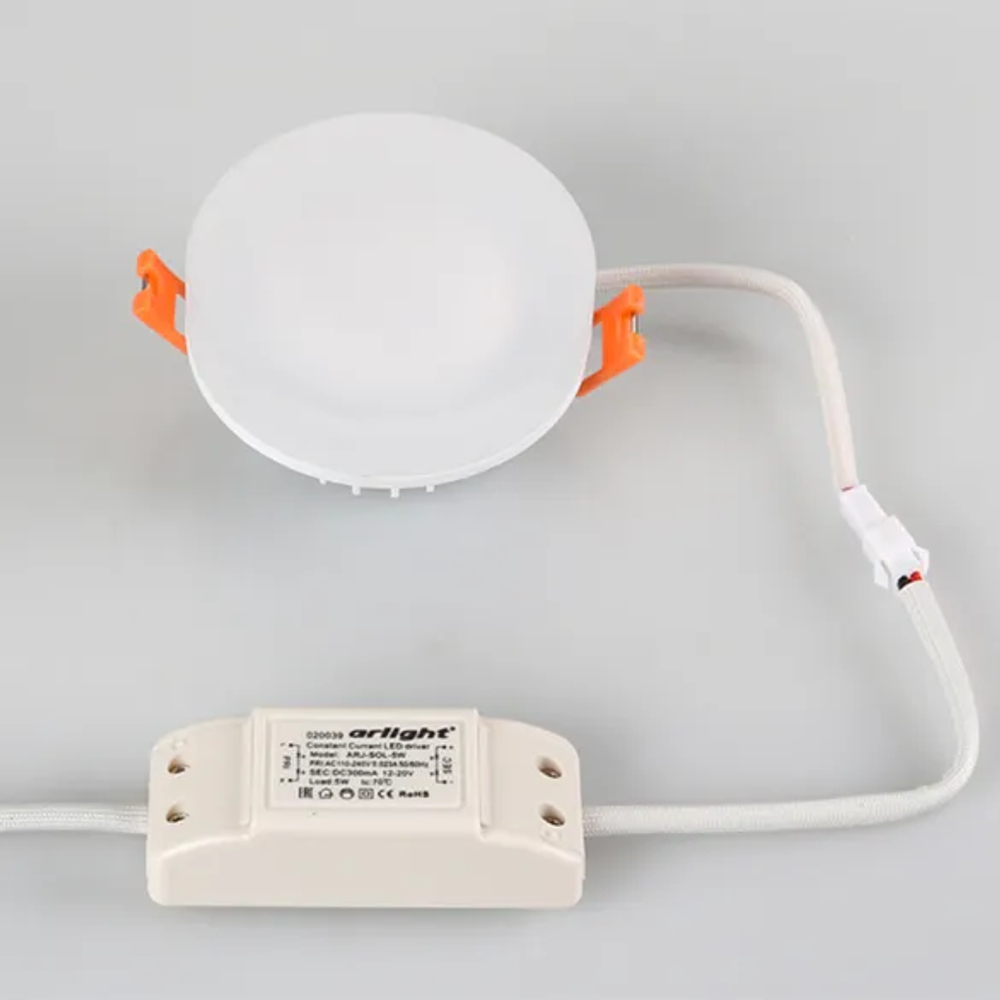 Светильник LTD-80R-Opal-Roll 5W Warm White (Arlight, IP40 Пластик, 3 года) 020809