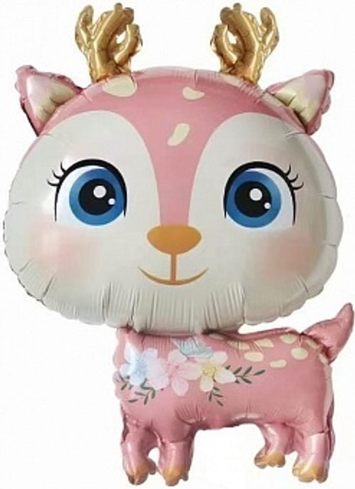 К Фигура Олененок Розовый (30''/76 см)