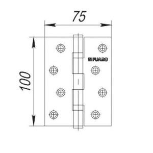 Петля дверная универсальная FUARO 2BB 100x75x2,5 CP хром /18809/ (1 шт)