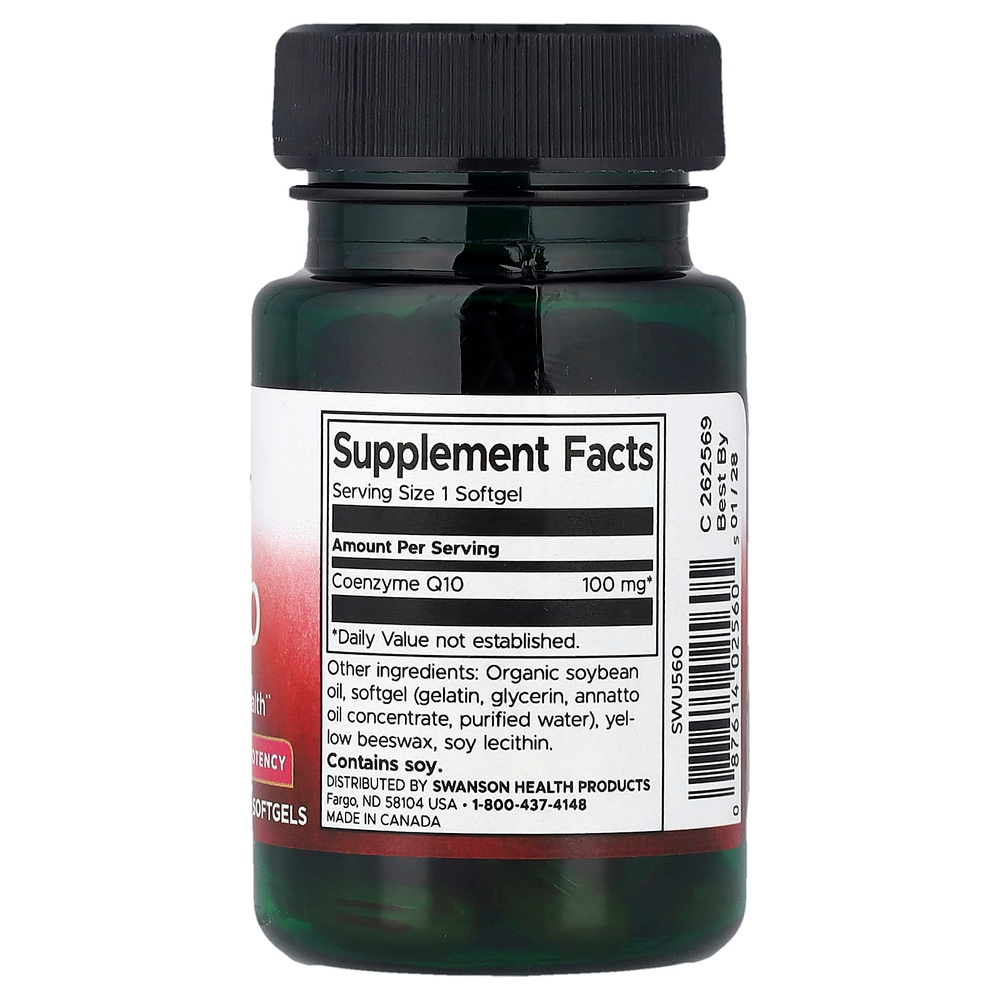 Swanson Vitamins, коэнзим Q10, высокая эффективность, 100 мг, 50 капсул