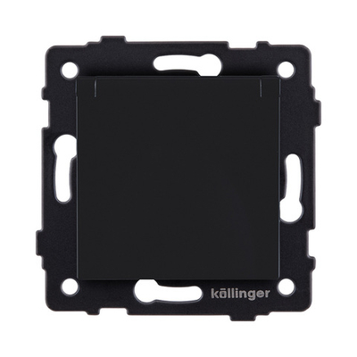 Розетка штепсельная SCHUKO 16A/250 В с крышкой, черный матовый Kollinger REA-006BM для Aspekt, Eleganz, Reflex