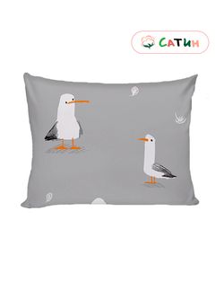 Наволочка 1 шт сатин Milky Garden "Seagull" 40x60 см на молнии