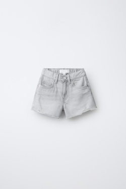 ZARA ДЖИНСОВЫЕ ШОРТЫ, СЕРЫЙ