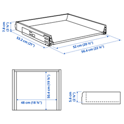 IKEA MAXIMERA  (ИКЕА МАКСИМЕРА)  -  Ящик, низкий - белый 60x60 см