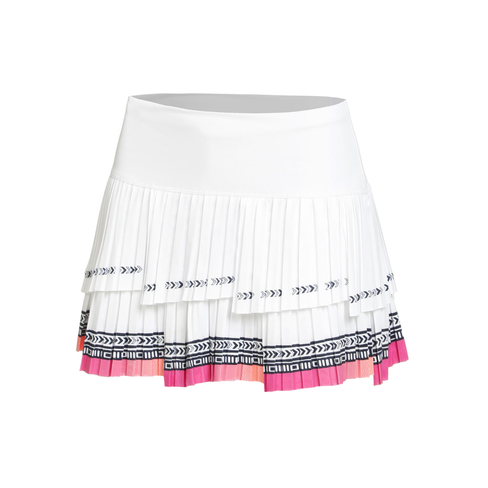 Женская теннисная юбка Lucky in Love Summer Glow Pleated Skirt Women - White, Blue
