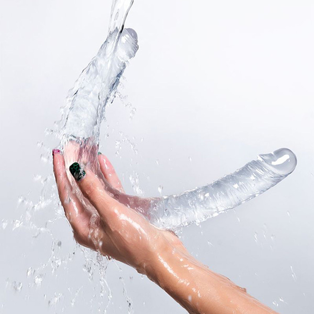Прозрачный двухсторонний фаллоимитатор 40см ToyFa Basic Double Dildo 882022