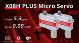 Сервопривод KST X08H Plus V6.0 (2.4-5.3 кг/см, 0.12-0.18 сек/60°, 9 г, 120°) горизонт. ушки для планера