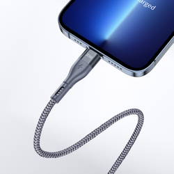 Кабель в тканевой оплетке длина 200см (2м) с разъемом Type C на Lightning с быстрой зарядкой PD 20W от Duzzona, серия A1 Cable