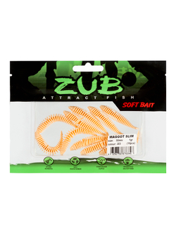 Приманка ZUB-MAGGOT SLIM 50мм(2")-10шт, (цвет 303) телесный