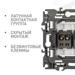 Розетка ЭРА Серия 12 12-3112-01М аудио двойная белый матовый | Эра 12