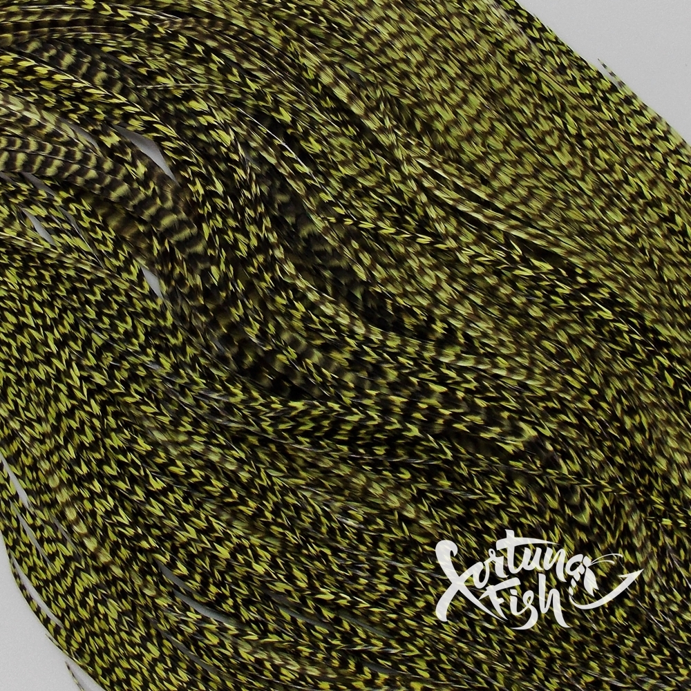 Перо из седла петуха Grizzly Olive