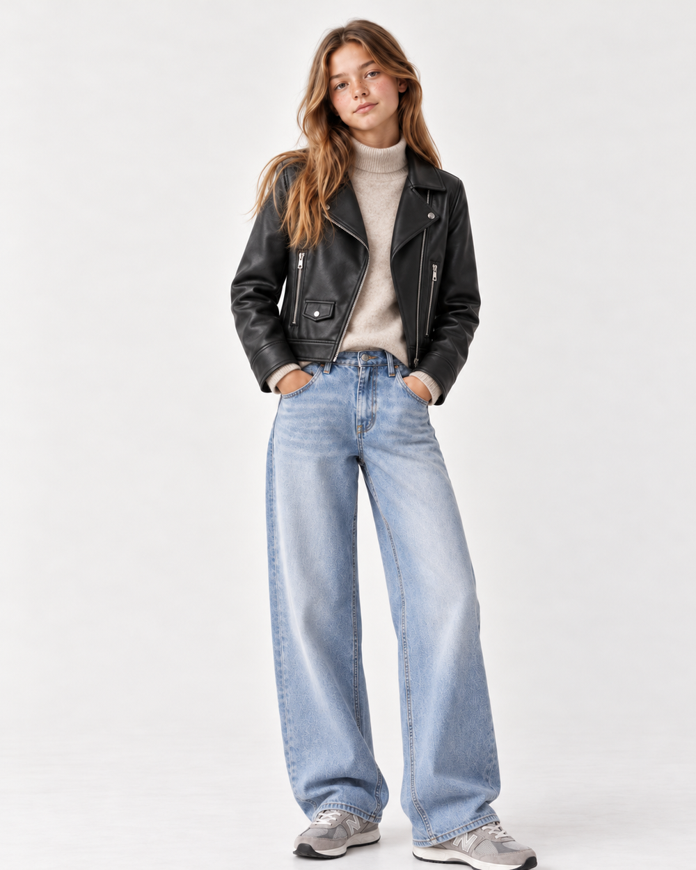 Новая куртка косуха из искусственной кожи Zara, 164