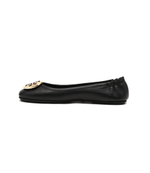 Кожаные балетки minnie travel TORY BURCH - черный(50393)